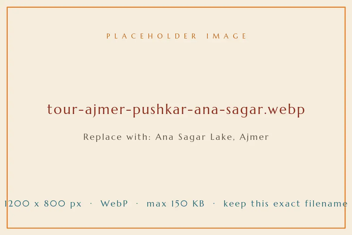 Evening light over the calm water of Ana Sagar Lake in Ajmer