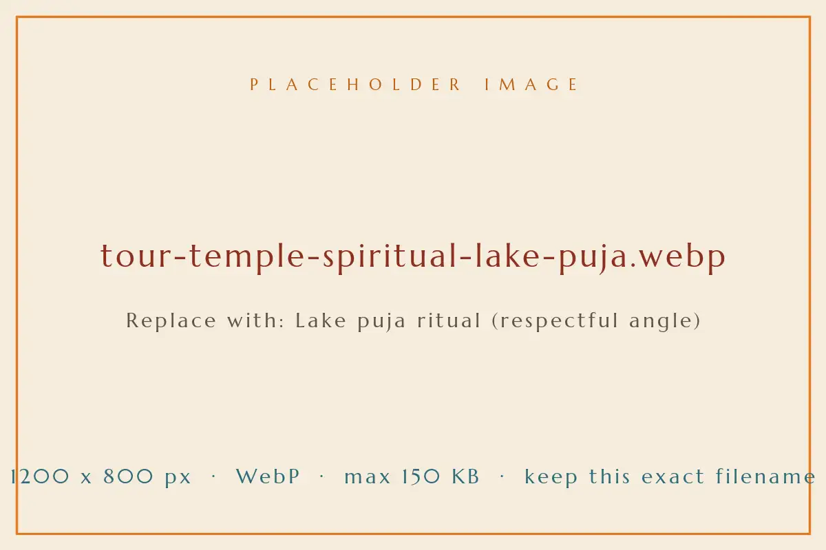 A lake puja at a Pushkar ghat, with flowers and offerings held over the water